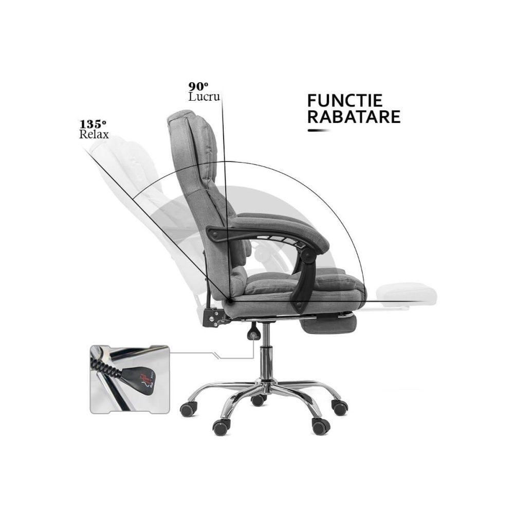 Scaun birou textil OFF 415F gri
