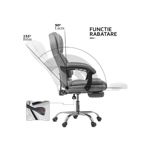 Scaun birou textil OFF 415F gri