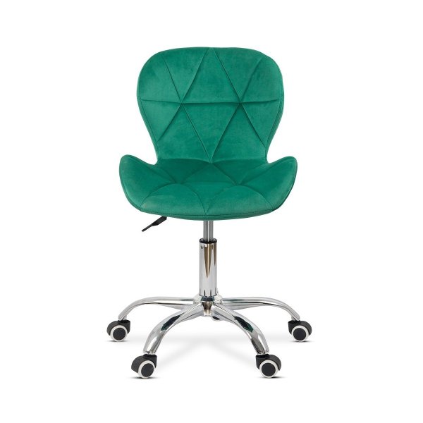 Scaun de birou din catifea rotativ OFF 334 verde
