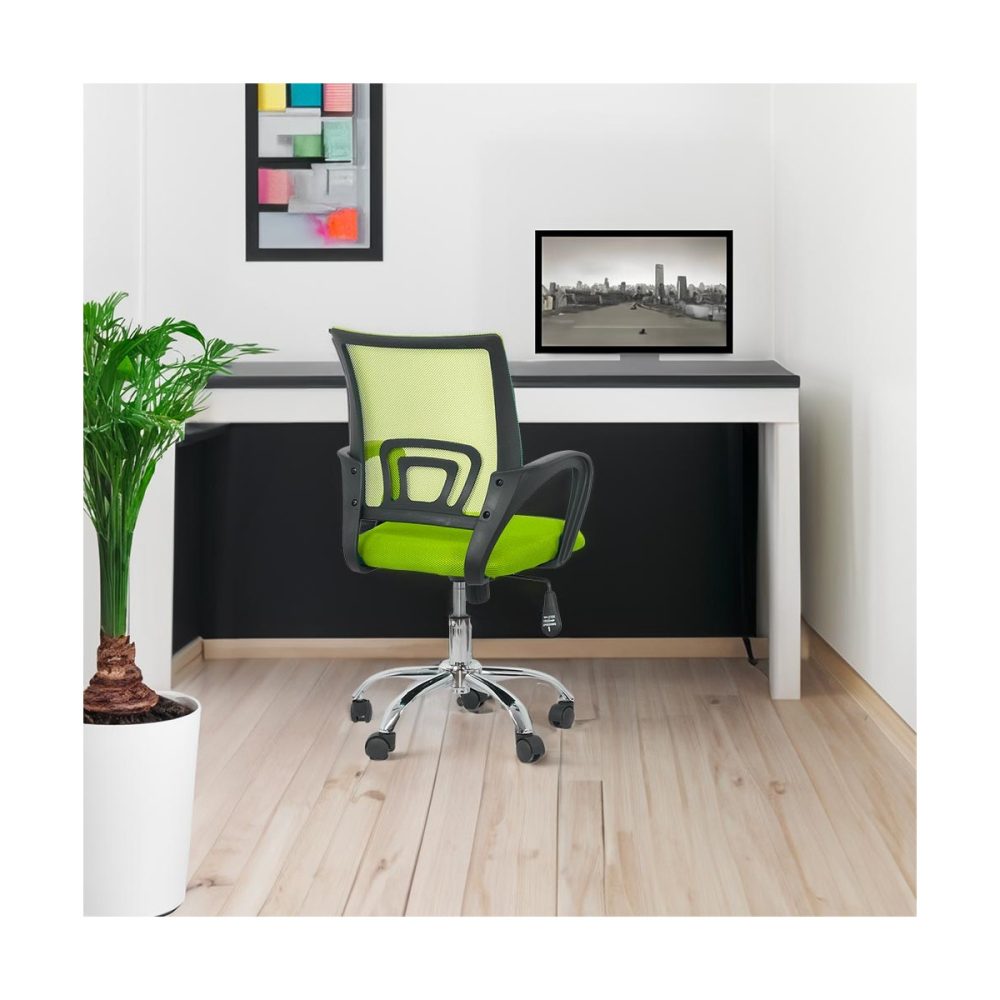 Scaun de birou din mesh si rotativ OFF 619 verde