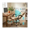 Scaun de birou din piele eco si suport de picioare OFF 4151 crem - imaginea 3