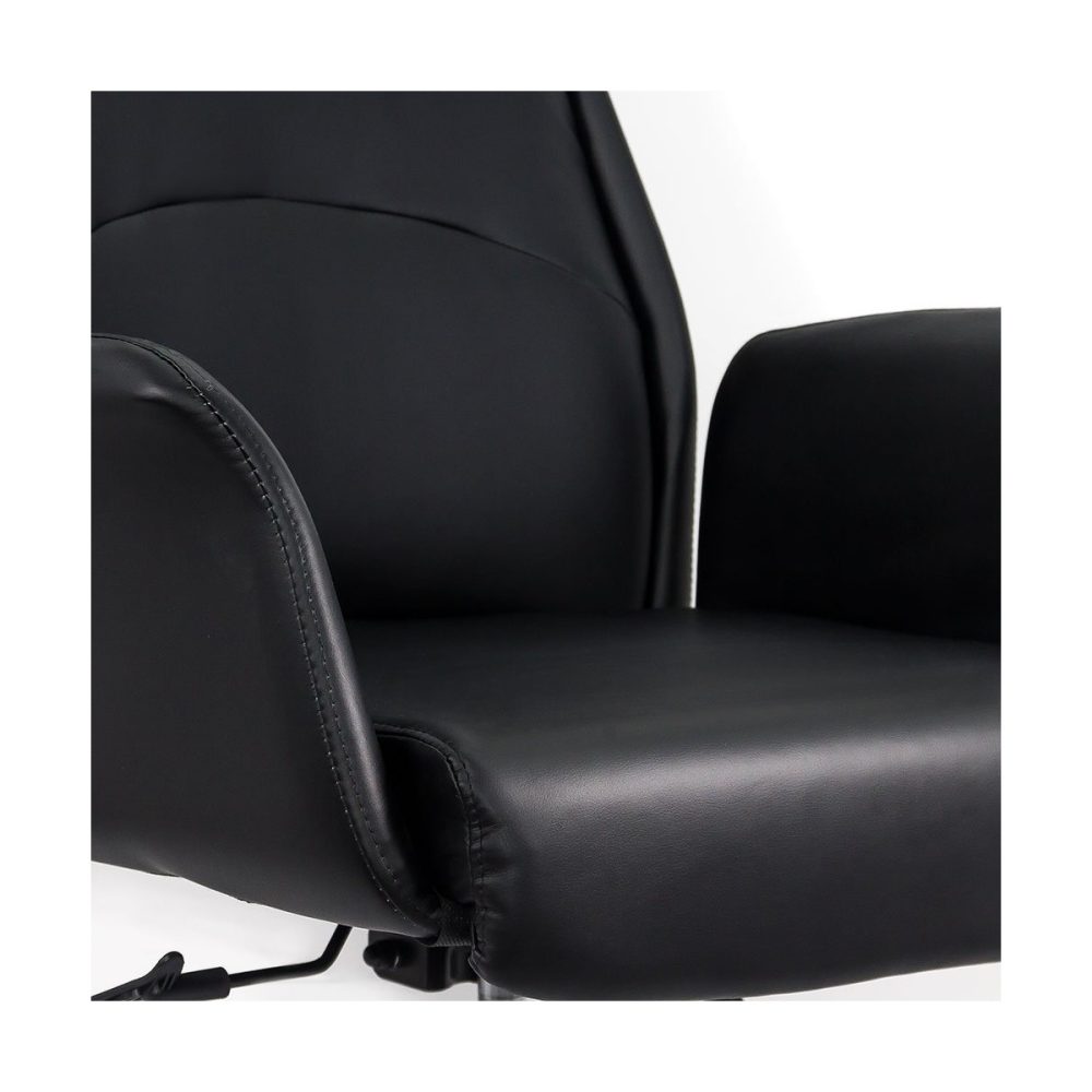 Scaun de birou din piele ecologica REZISTENT 200 KG OFF 800 negru