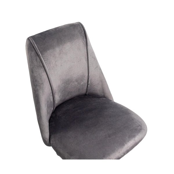 Scaun de birou elegant din catifea si baza aurie OFF 642 gri