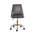 Scaun de birou elegant din catifea si baza aurie OFF 642 gri - imaginea 2