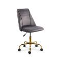 Scaun de birou elegant din catifea si baza aurie OFF 642 gri - imaginea 1