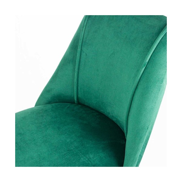 Scaun de birou elegant din catifea si baza aurie OFF 642 verde