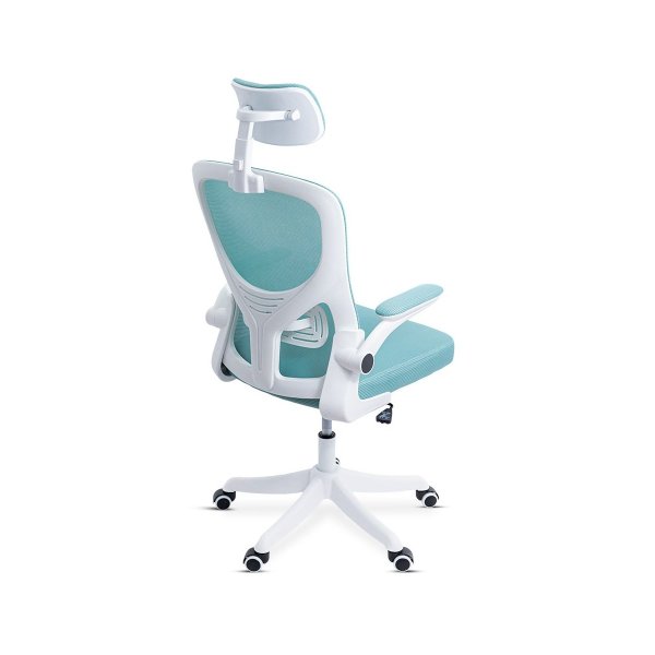 Scaun de birou ergonomic cu spatar inalt, suport lombar si cotiere rabatabile OFF 336 bleu