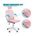 Scaun de birou ergonomic cu spatar inalt, suport lombar si cotiere rabatabile OFF 336 roz - imaginea 2