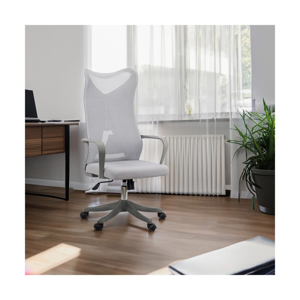 Scaun de birou ergonomic cu suport lombar si spatar inalt OFF 634 gri