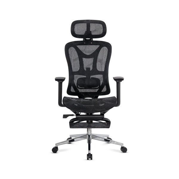 Scaun de birou ergonomic negru cu suport lombar și brate reglabile 3D SYYT 9519