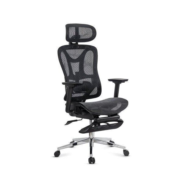 Scaun de birou ergonomic negru cu suport lombar și brate reglabile 3D SYYT 9519
