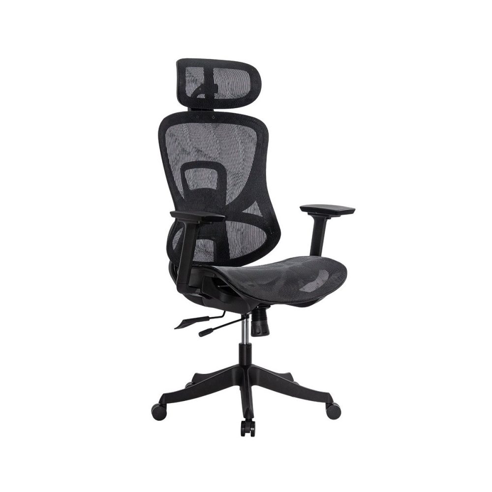 Scaun de birou ergonomic negru din mesh cu brațe reglabile 3D SYYT 9518