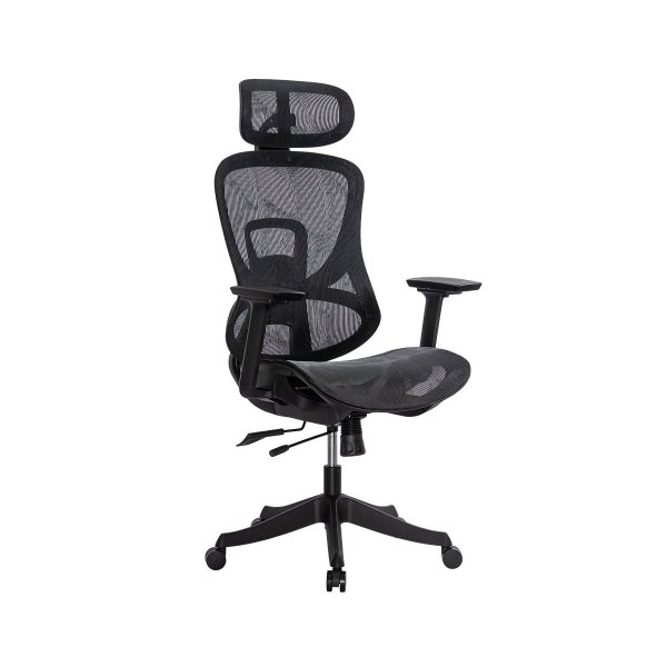 Scaun de birou ergonomic negru din mesh cu brațe reglabile 3D SYYT 9518