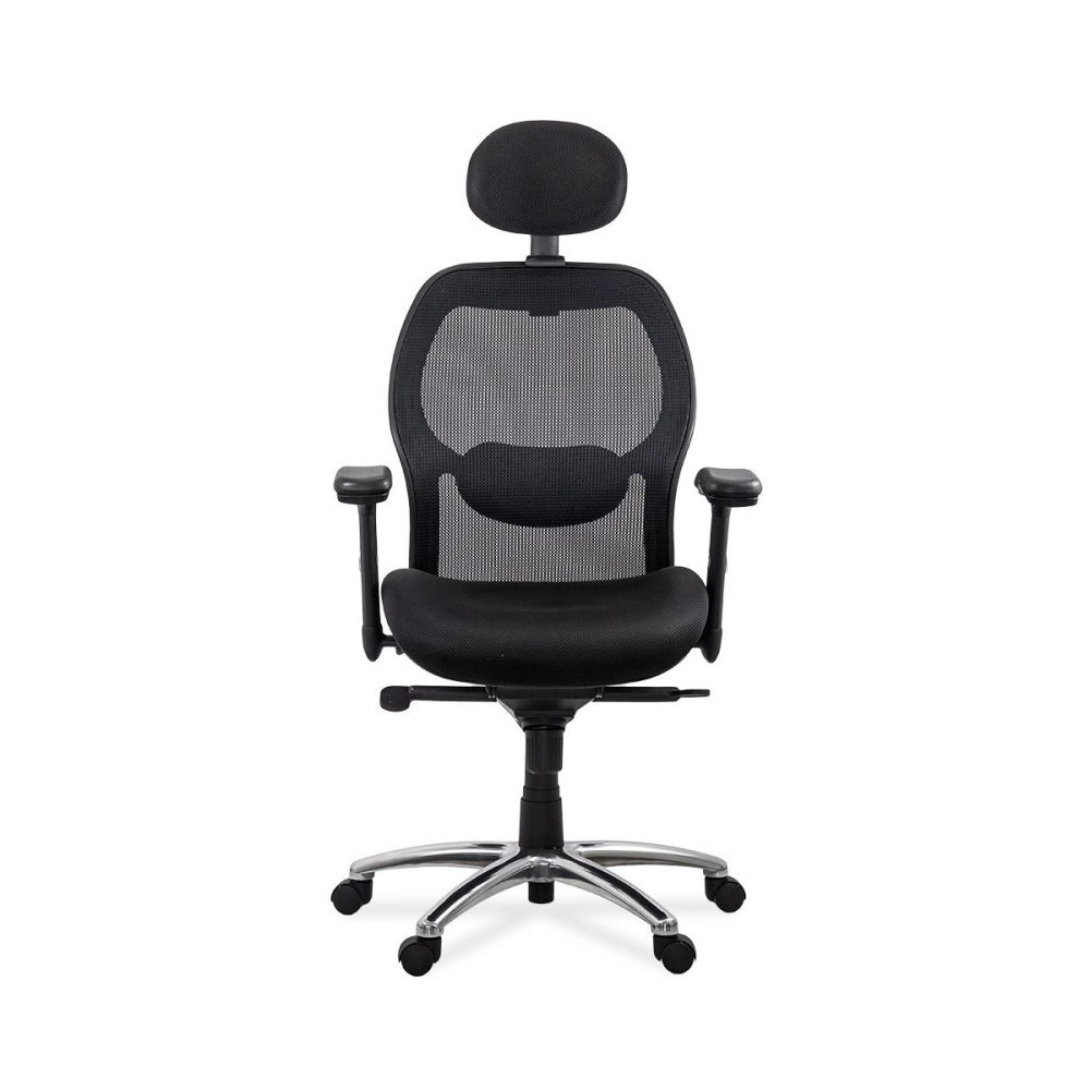 Scaun de birou ergonomic rezistent 150 kg cu suport lombar si cotiere reglabile SYYT 9513 negru