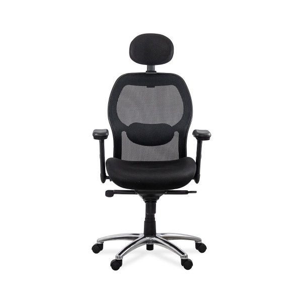 Scaun de birou ergonomic rezistent 150 kg cu suport lombar si cotiere reglabile SYYT 9513 negru