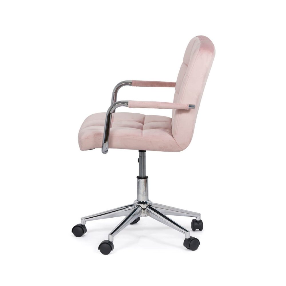Scaun de birou modern din catifea pentru copii OFF 328V roz