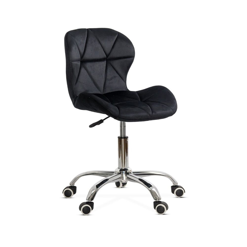 Scaun de birou negru, catifea, rotativ OFF 334