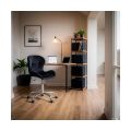 Scaun de birou negru, catifea, rotativ OFF 334 - imaginea 3