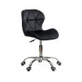 Scaun de birou negru, catifea, rotativ OFF 334 - imaginea 1