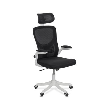 Scaun de birou negru ergonomic cu suport lombar si tetiera reglabila OFF 336