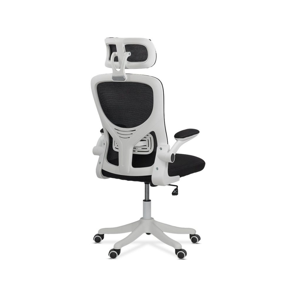 Scaun de birou negru ergonomic cu suport lombar si tetiera reglabila OFF 336