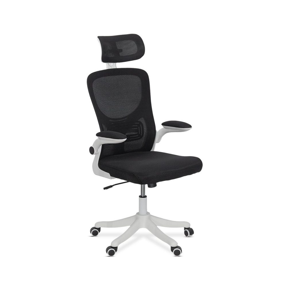 Scaun de birou negru ergonomic cu suport lombar si tetiera reglabila OFF 336