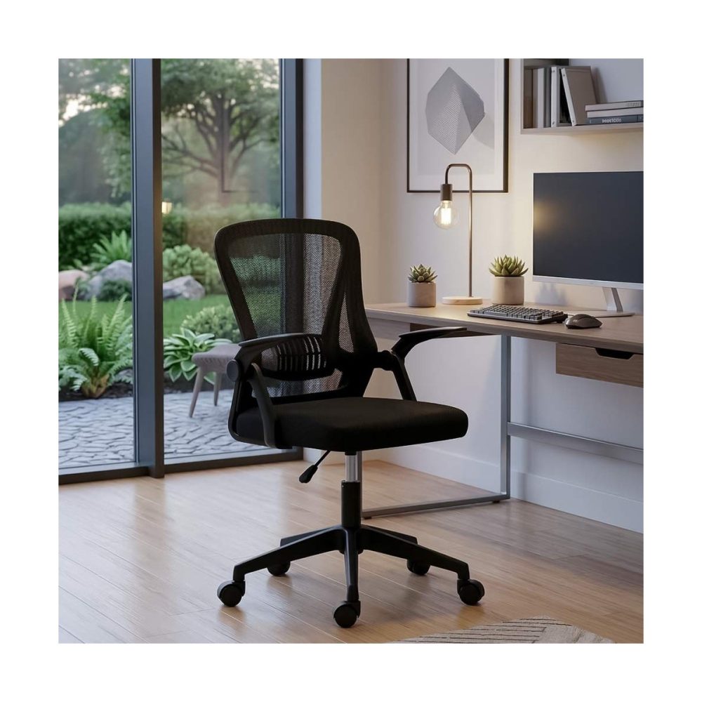 Scaun de birou pentru copii din mesh cu suport lombar OFF 433 negru