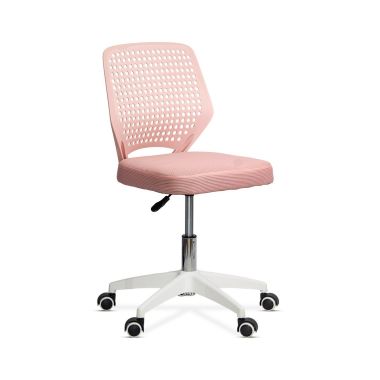 Scaun de birou pentru copii din stofa roz, confortabil si reglabil OFF 329