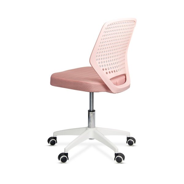 Scaun de birou pentru copii din stofa roz, confortabil si reglabil OFF 329