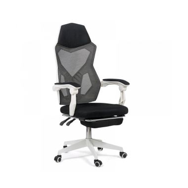 Scaun de gaming ergonomic cu suport de picioare OFF 424 alb
