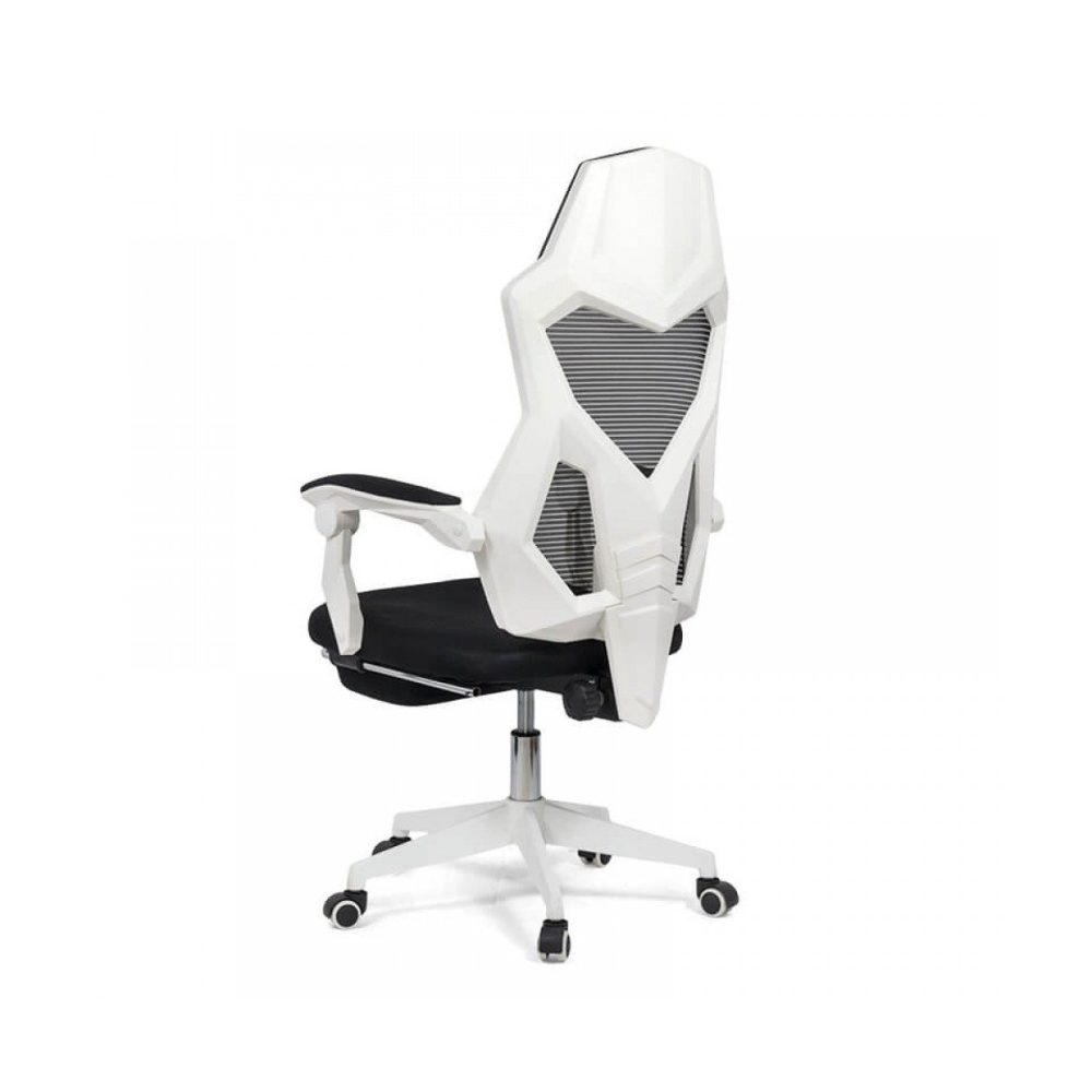Scaun de gaming ergonomic cu suport de picioare OFF 424 alb