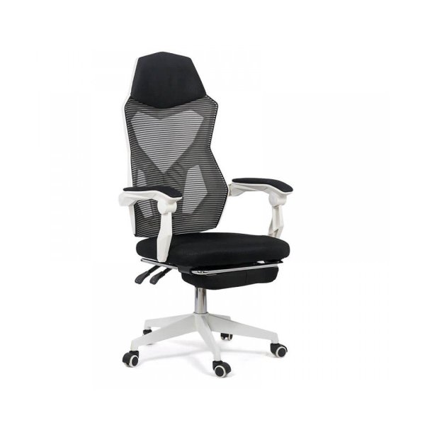 Scaun de gaming ergonomic cu suport de picioare OFF 424 alb