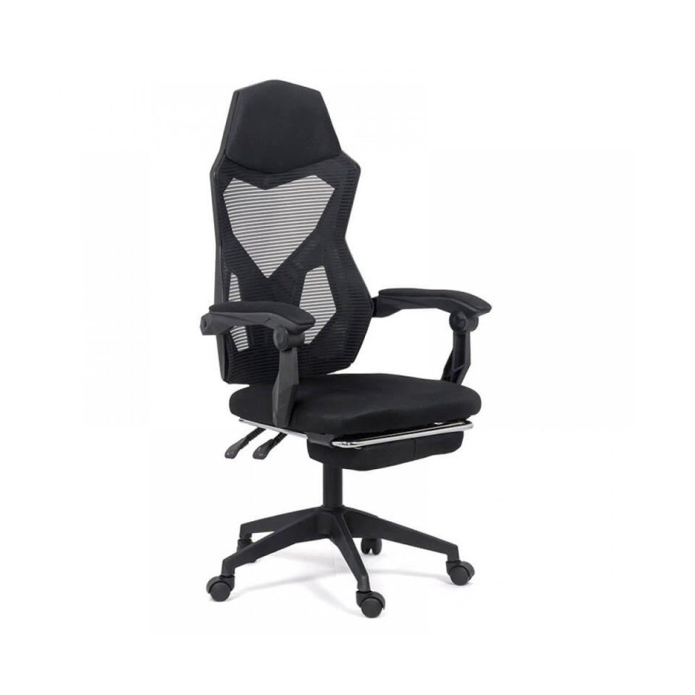 Scaun de gaming ergonomic cu suport de picioare OFF 424 negru