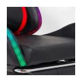Scaun de gaming negru din piele ecologică cu lumini RGB OFF 303 - imaginea 2