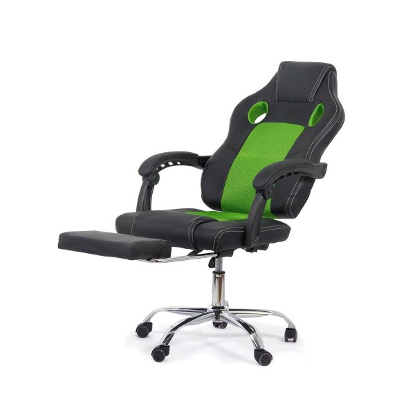 Scaun de gaming verde din piele ecologică OFF 3091