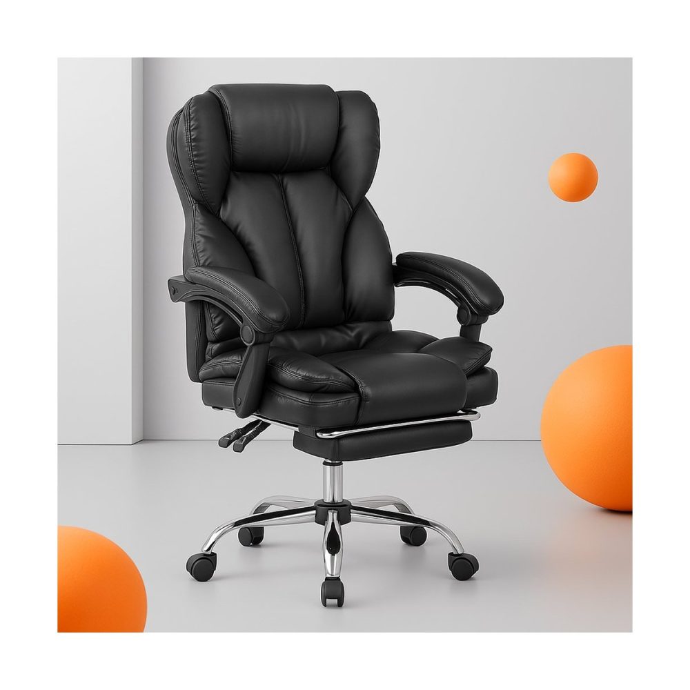 Scaun directorial cu suport de picioare OFF 415 negru