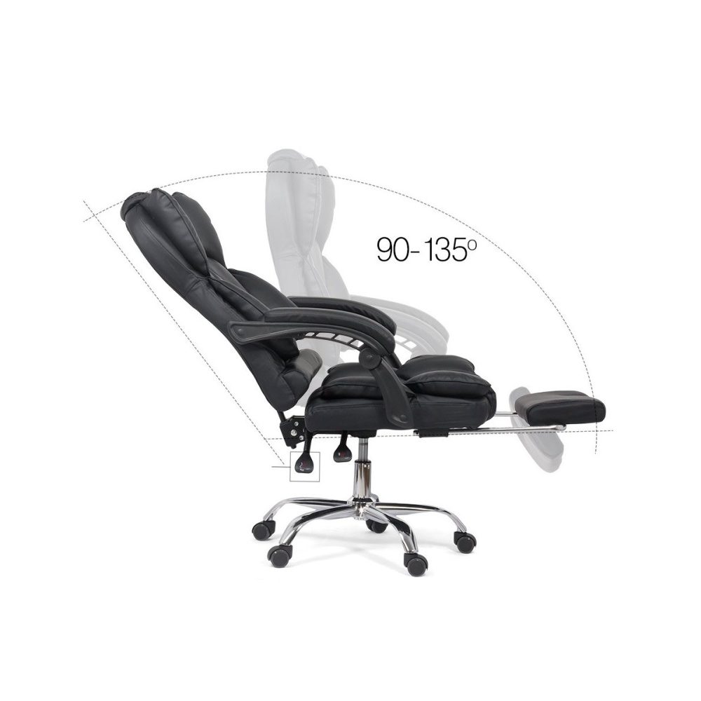 Scaun directorial cu suport de picioare OFF 415 negru