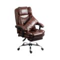 Scaun directorial din piele ecologică si suport picioare OFF 340 maro - imaginea 2