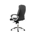 Scaun directorial din piele naturală cu bază metalică OFF 5860 negru - imaginea 3