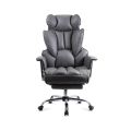 Scaun directorial gri din piele ecologica cu suport pentru picioare OFF 413 - imaginea 3