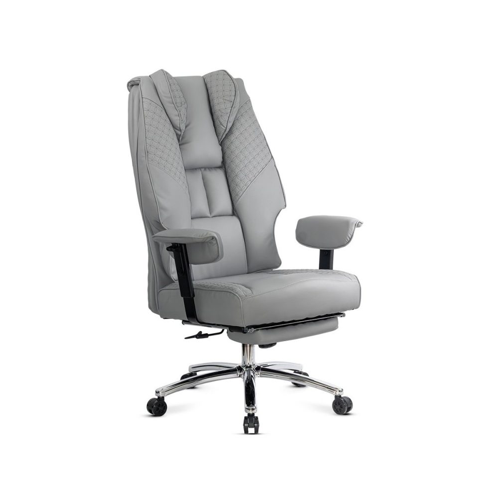 Scaun directorial gri rezistent pana la 150 kg cu suport pentru picioare OFF 421