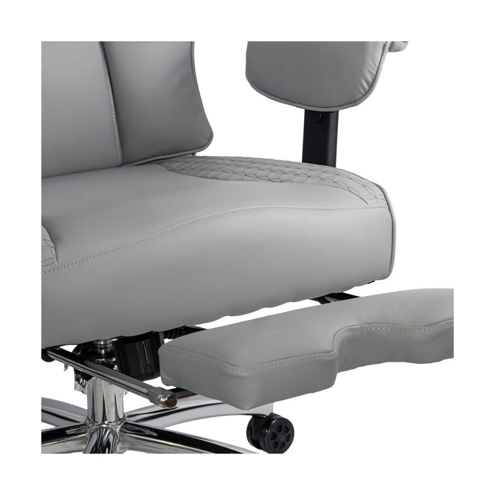 Scaun directorial gri rezistent pana la 150 kg cu suport pentru picioare OFF 421