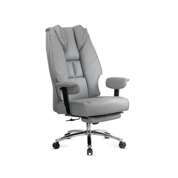 Scaun directorial gri rezistent pana la 150 kg cu suport pentru picioare OFF 421