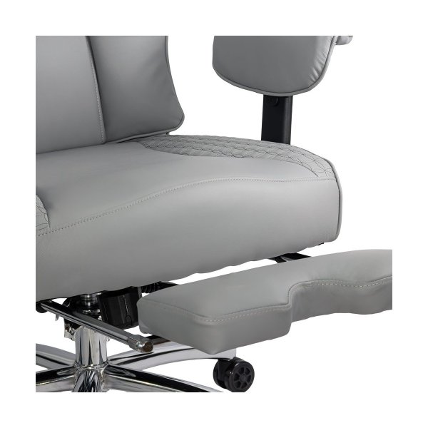 Scaun directorial gri rezistent pana la 150 kg cu suport pentru picioare OFF 421