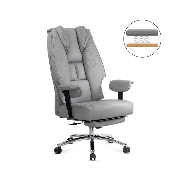 Scaun directorial gri rezistent pana la 150 kg cu suport pentru picioare OFF 421