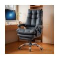Scaun directorial negru din piele ecologica, cu suport de picioare, rabatabil si elegant OFF 417 - imaginea 2