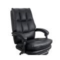 Scaun directorial negru din piele ecologica, cu suport de picioare, rabatabil si elegant OFF 417 - imaginea 3