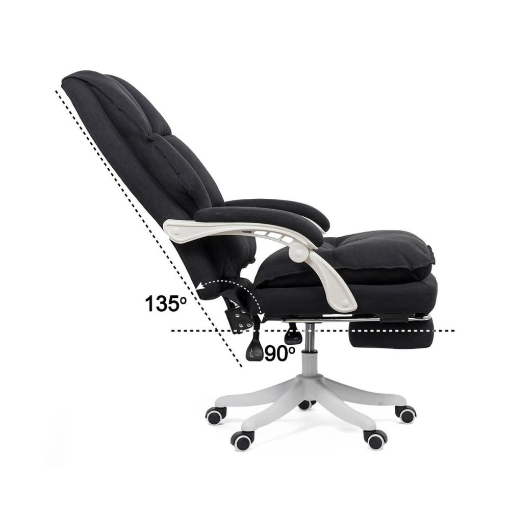 Scaun directorial textil cu suport de picioare OFF 426 negru