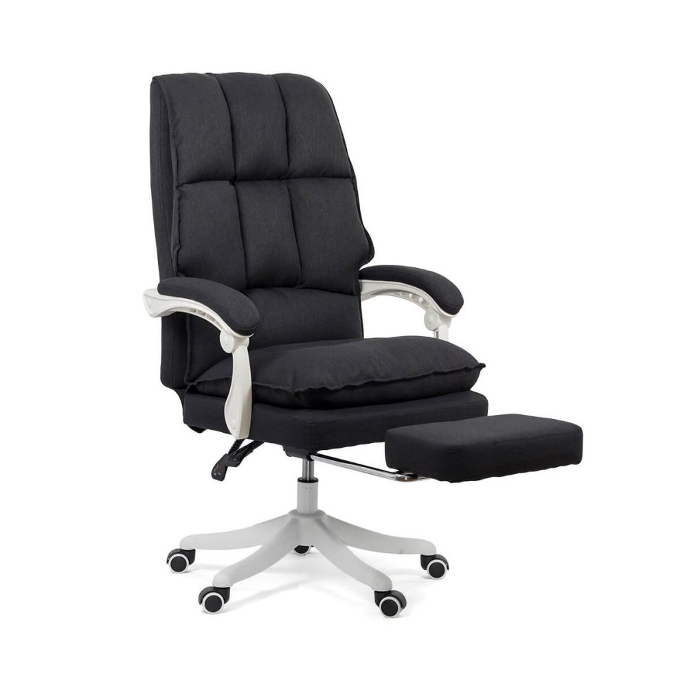 Scaun directorial textil cu suport de picioare OFF 426 negru
