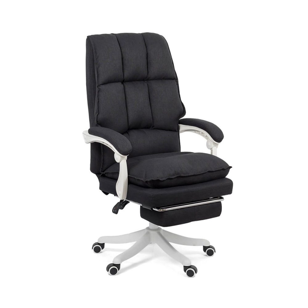 Scaun directorial textil cu suport de picioare OFF 426 negru